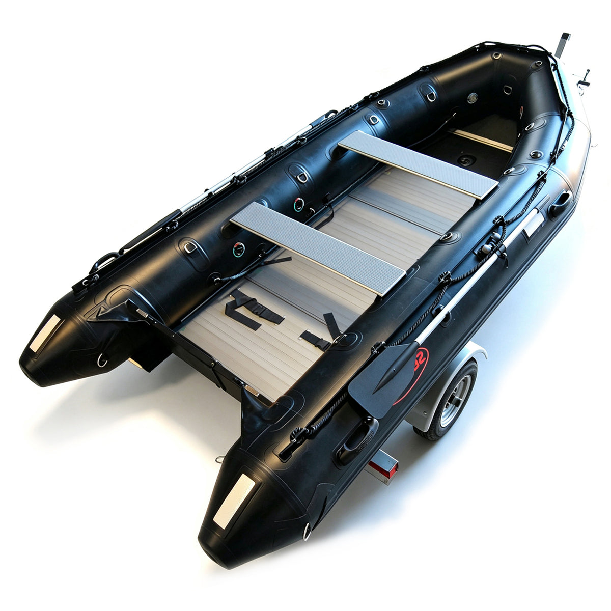 Seamax Ocean380T 12.5 Feet Commercial Grade PVC Inflatable Boat, Max 7 Passengers and 25HP Rated
