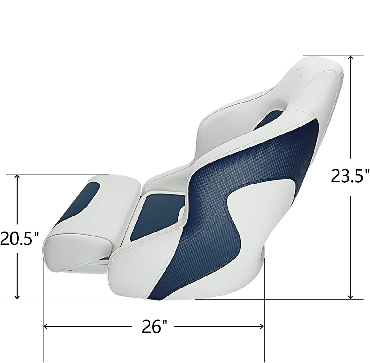Seamax Captain Bucket Seat,Sport Flip Up Seat BS002WB (White/Blue)