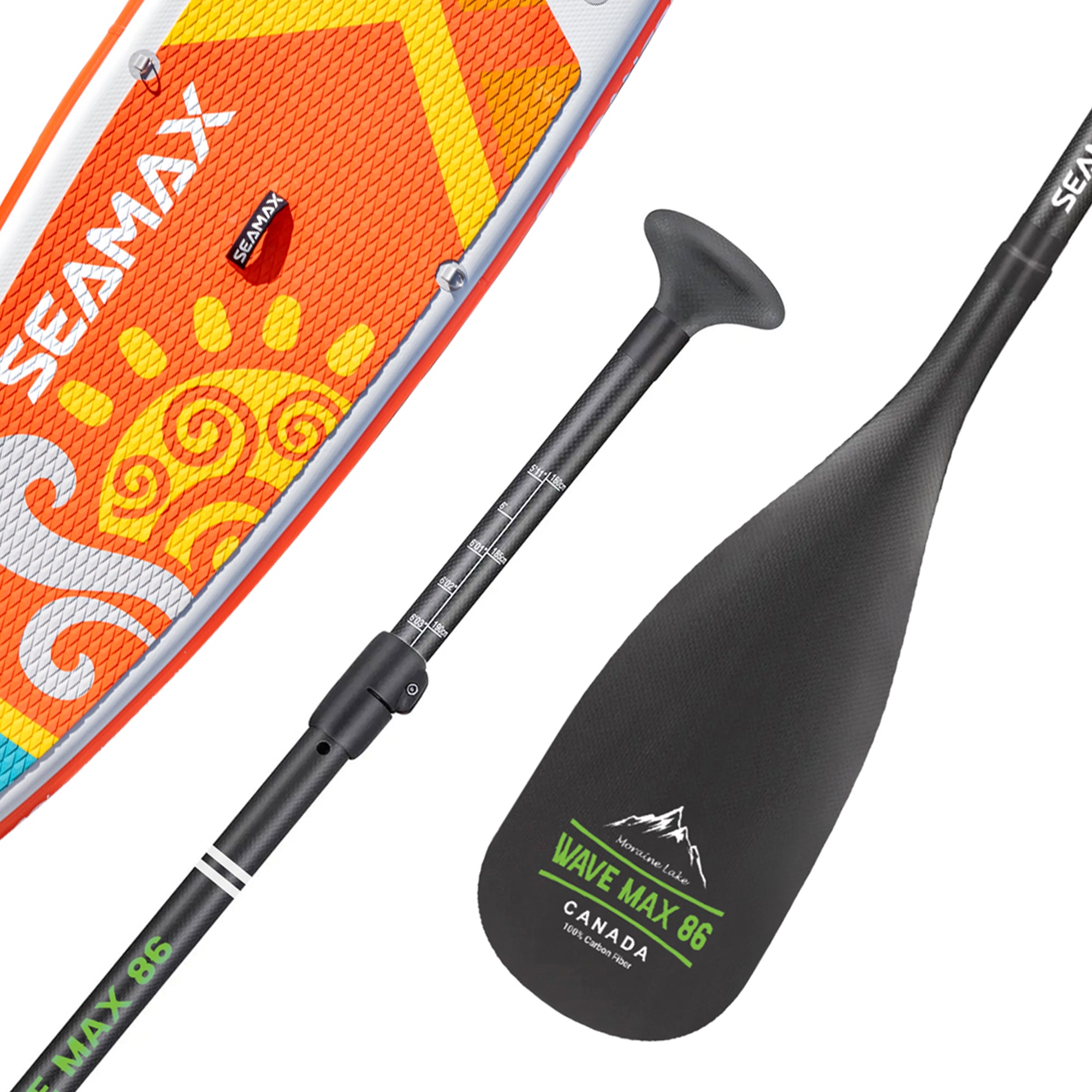 Seamax Marine WaveMax86, Carbon Fiber 3 Piece Paddle, Height