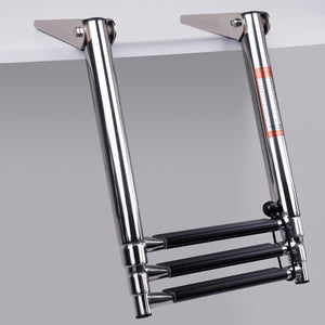 Seamax Boat Ladder 3 Step,Stainless Steel Telescoping Heavy Duty Pontoon Swim Boarding Ladder for Outboards,Yacht,Marine Fishing Boat