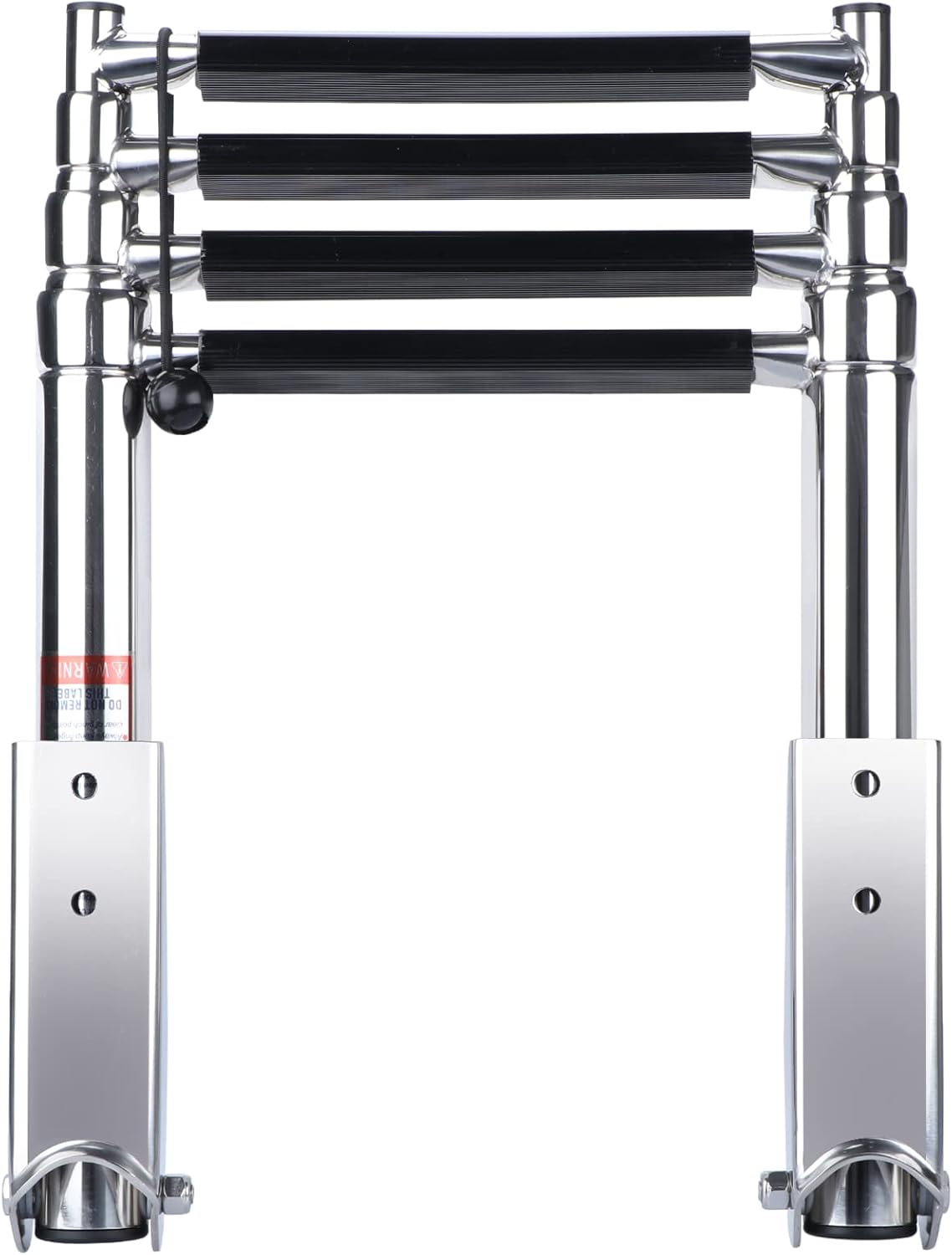 Seamax Telescopic 4 Step Ladder Stainless Steel Telescoping Extendable Ladder 600 Pound Capacity for Marine Yacht/Swimming Pool