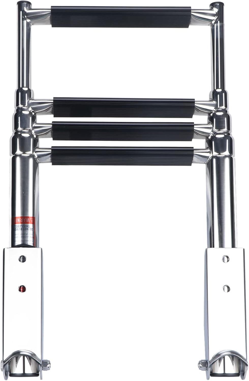 Seamax Telescopic 4 Step Ladder Stainless Steel Telescoping Extendable Ladder 600 Pound Capacity for Marine Yacht/Swimming Pool