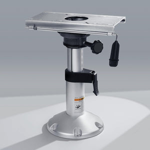 Seamax Aluminum Boat Seat Pedestal with Locking Slide, Adjustable Height 13–18”, Stable Base for Fishing, Bass & Pontoon Boats
