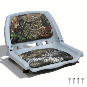Seamax Boat Seats, Molded Low Back Fishing Boat Chairs, Marine-Grade PVC, Padded Seat & Back Cushions, Flip-up Jon Boat Seats, Bass Boat Cabin Seating