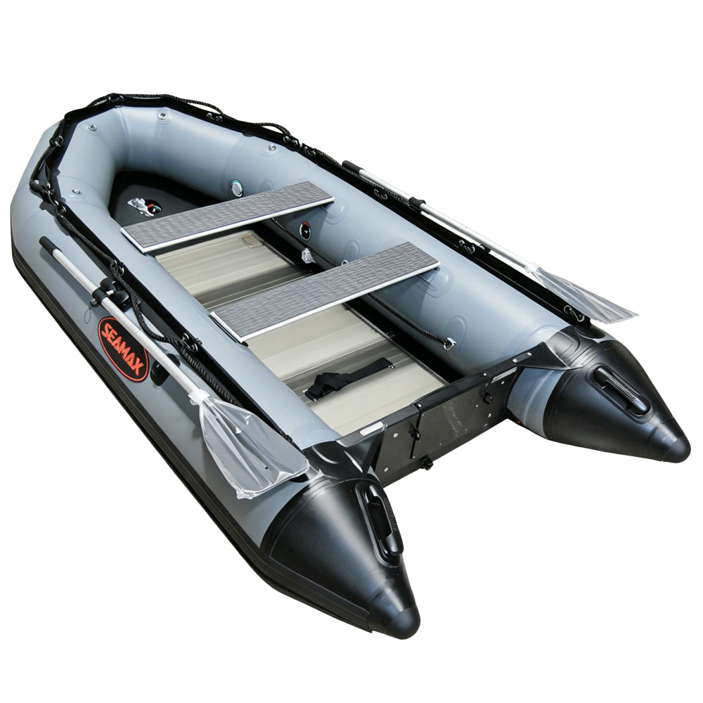 Seamax Ocean320 10.5 Feet Heavy Duty PVC Inflatable Boat, Max 4 Passengers and 15HP Rated with Aluminum Transom