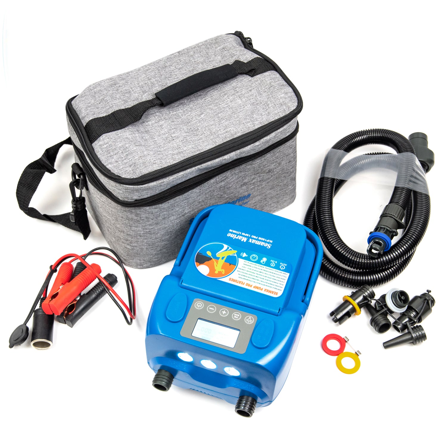 Seamax Best Portable SUP16DB Electric Air Pump Max 16PSI Double Stage built for Fast Speed and High Pressure