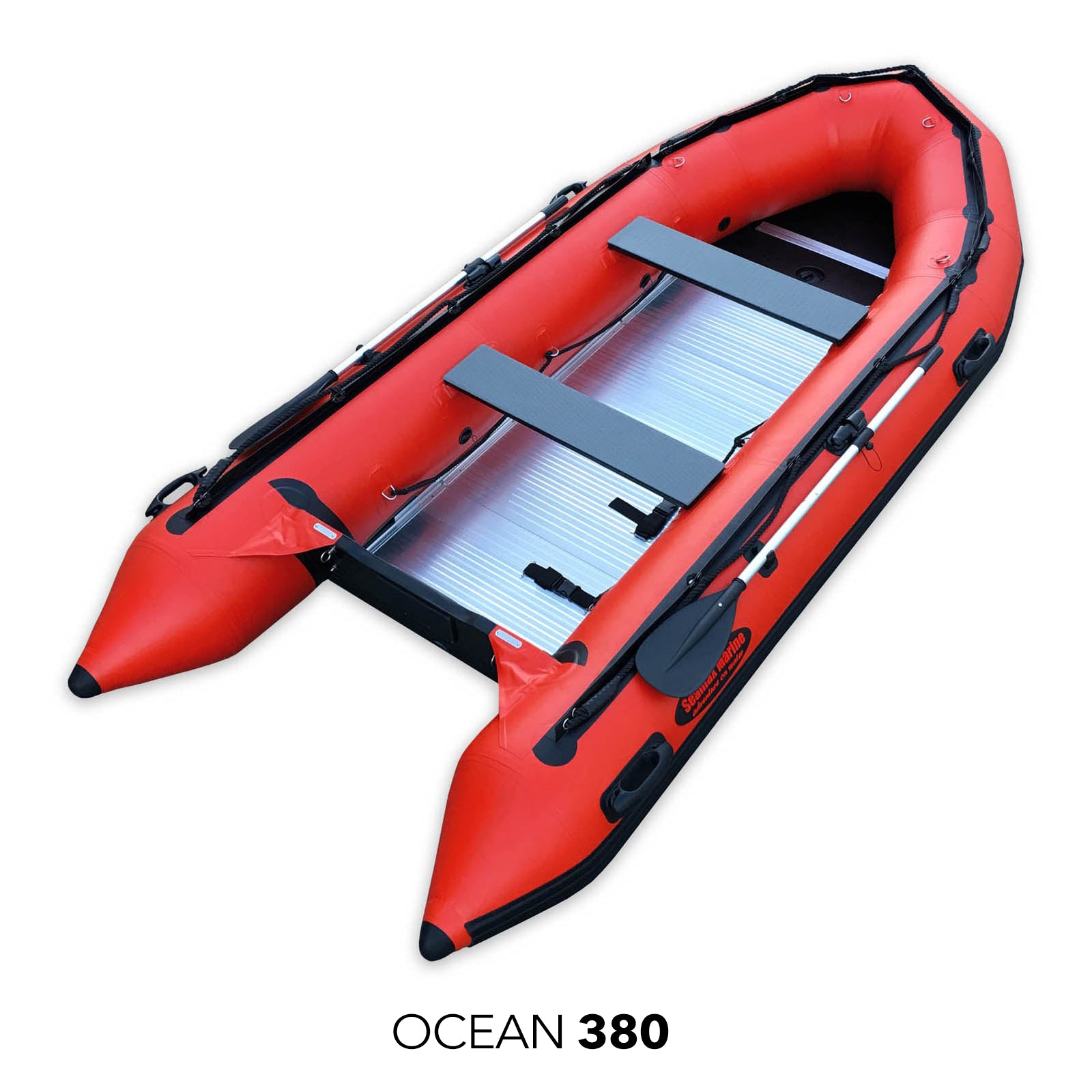 Seamax Ocean380 12.5 Feet Heavy Duty PVC Inflatable Boat, Max 5 Passengers & Rated 25HP