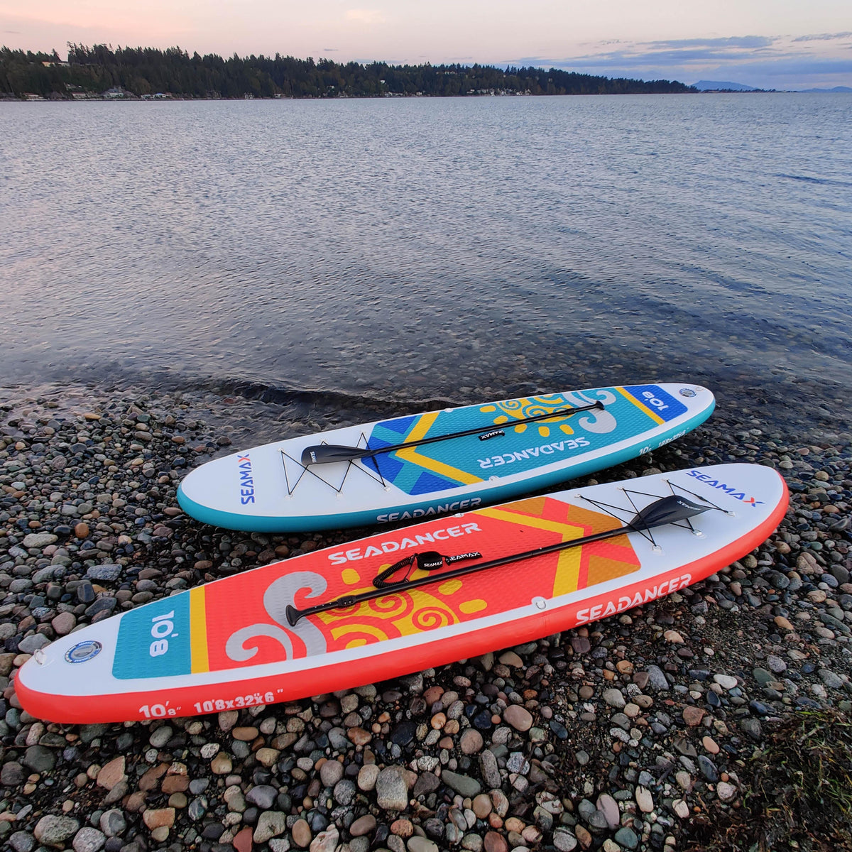 Seamax SeaDancer 108 Inflatable SUP Package, Dimensions L10&#39;8ft x W32&quot; x T6&quot;, 2 Color Available. Blue or Orange - Seamax Marine