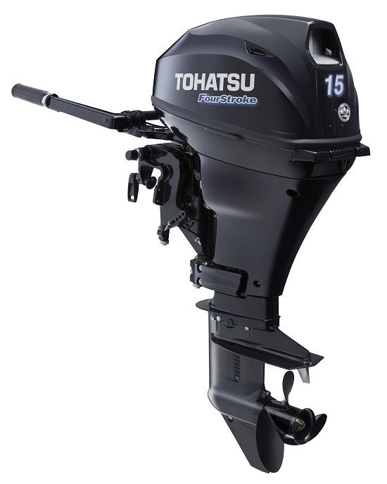 Tohatsu 4-Stroke 15HP Outboard Motor, Tiller Handle, EFI Version - Seamax Marine
