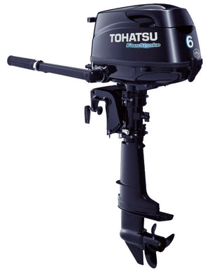 Tohatsu 4-Stroke 6HP Outboard Motor, Tiller Handle, New in the box - Seamax Marine