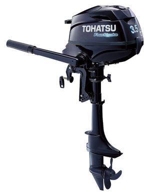 Tohatsu 4-Stroke 3.5HP Outboard Motor, Tiller Handle, New 5 Years Warranty - Seamax Marine