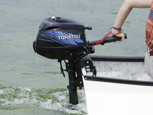 Tohatsu 4-Stroke 2.5HP Outboard Motor, Tiller Handle, Short Shaft, New 5 Years Warranty - Seamax Marine