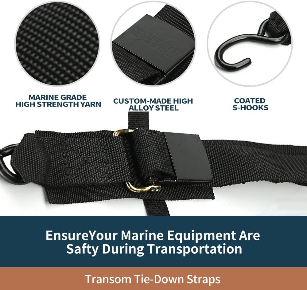 Seamander Marine Boat Trailer 2 inch Trailer Transom Tie-Down Straps ...