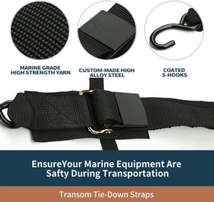 Seamander Marine Boat Trailer 2 inch Trailer Transom Tie-Down Straps