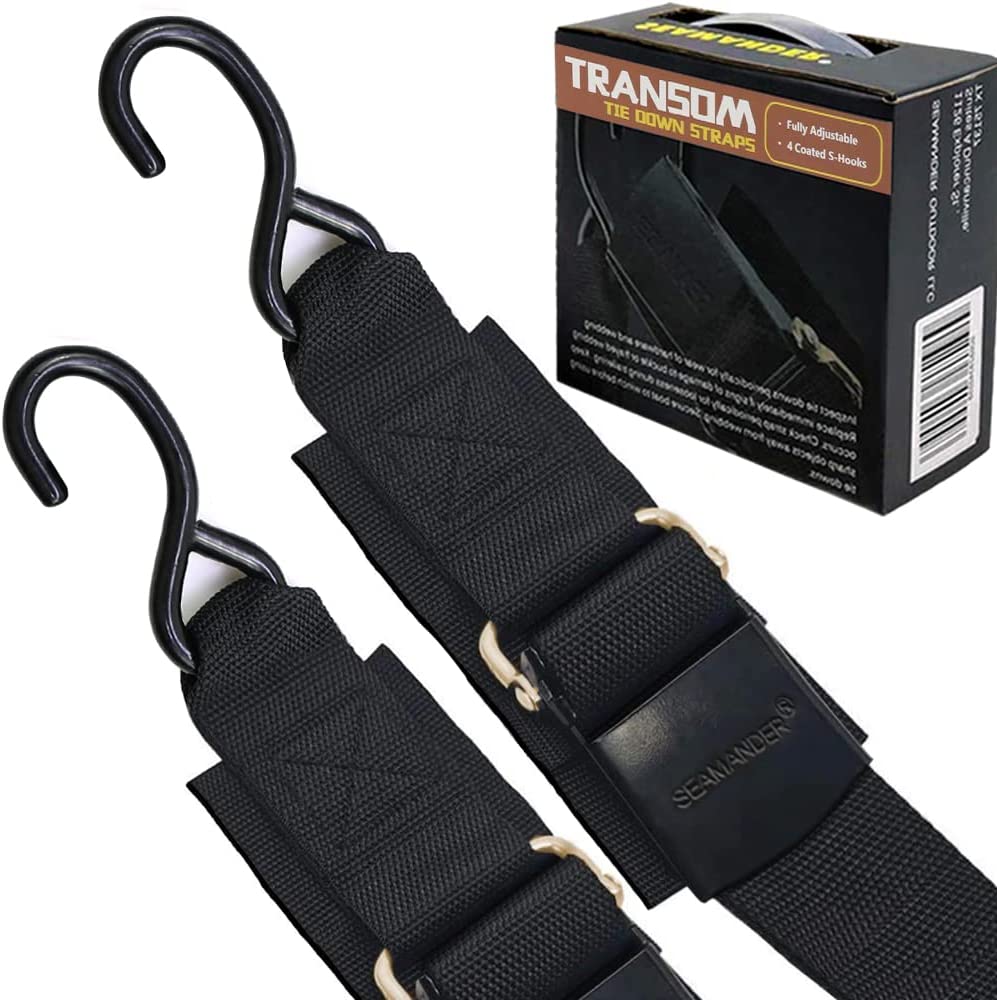 Seamander Marine Boat Trailer 2 inch Trailer Transom Tie-Down Straps