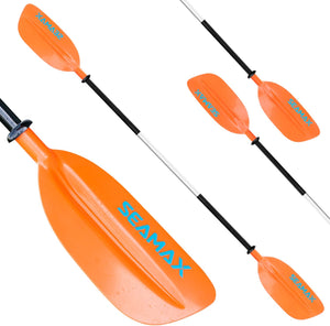 Seamax Marine Kayak Paddle Blade, 1.6 Lbs Light Weight Aluminum Shaft with 3 Adjustable Angle, 14” Ultra Long Hand Grip & Overall Length 85.5”/220cm, 2 Color Options