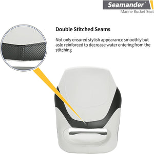 Seamander Captain Bucket Seat,Sport Flip Up Seat BS002WC (White/Charcoal)