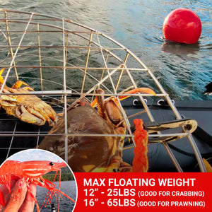 SEAMAX Boat Fenders Ball Round Anchor Buoy, 12" x 15", Heavy-Duty Marine-Grade Vinyl, Red Boat Mooring Buoys, Round Inflatable Balls for Docking/Fishing/Crab/etc.