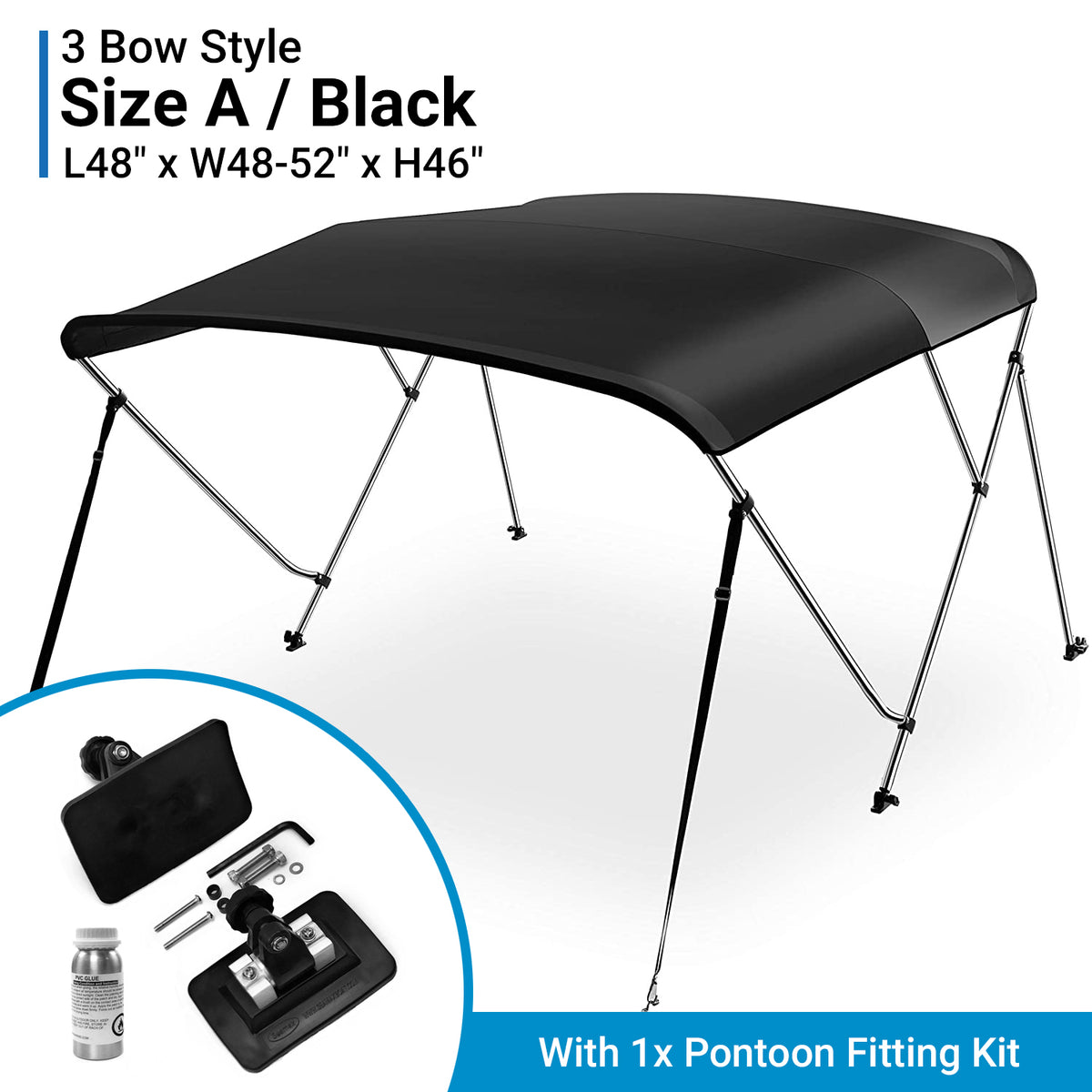 Seamax Bimini Solution for Sport Inflatable Boats (PVC and Hypalon) with Suitable Options