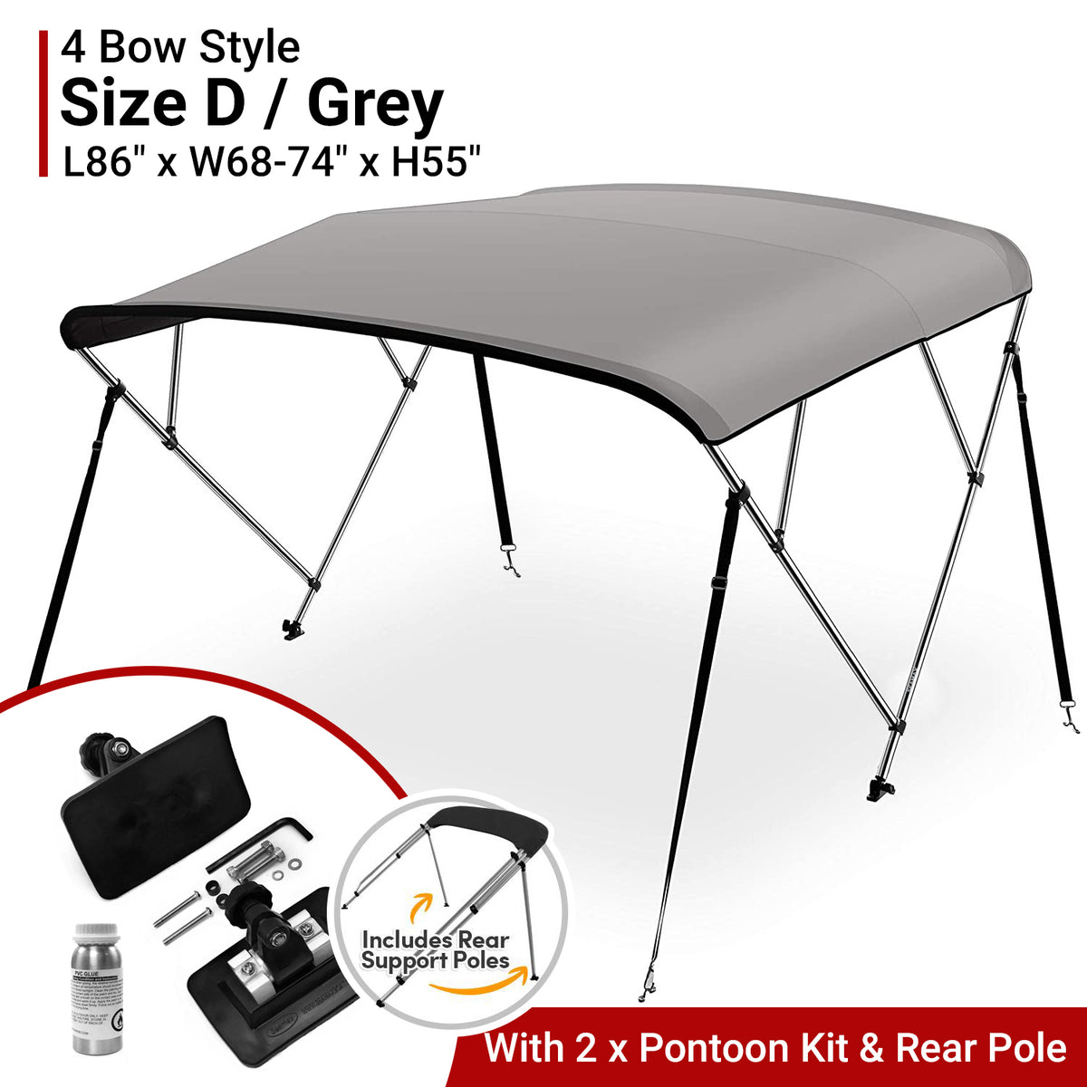 Seamax Bimini Solution for Sport Inflatable Boats (PVC and Hypalon) with Suitable Options