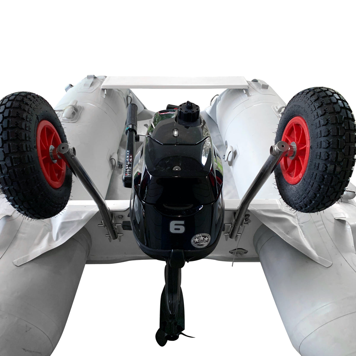 Stainless Steel Transom Launching Dolly, Easy Removable Legs, 12&quot; Pneumatic Wheels