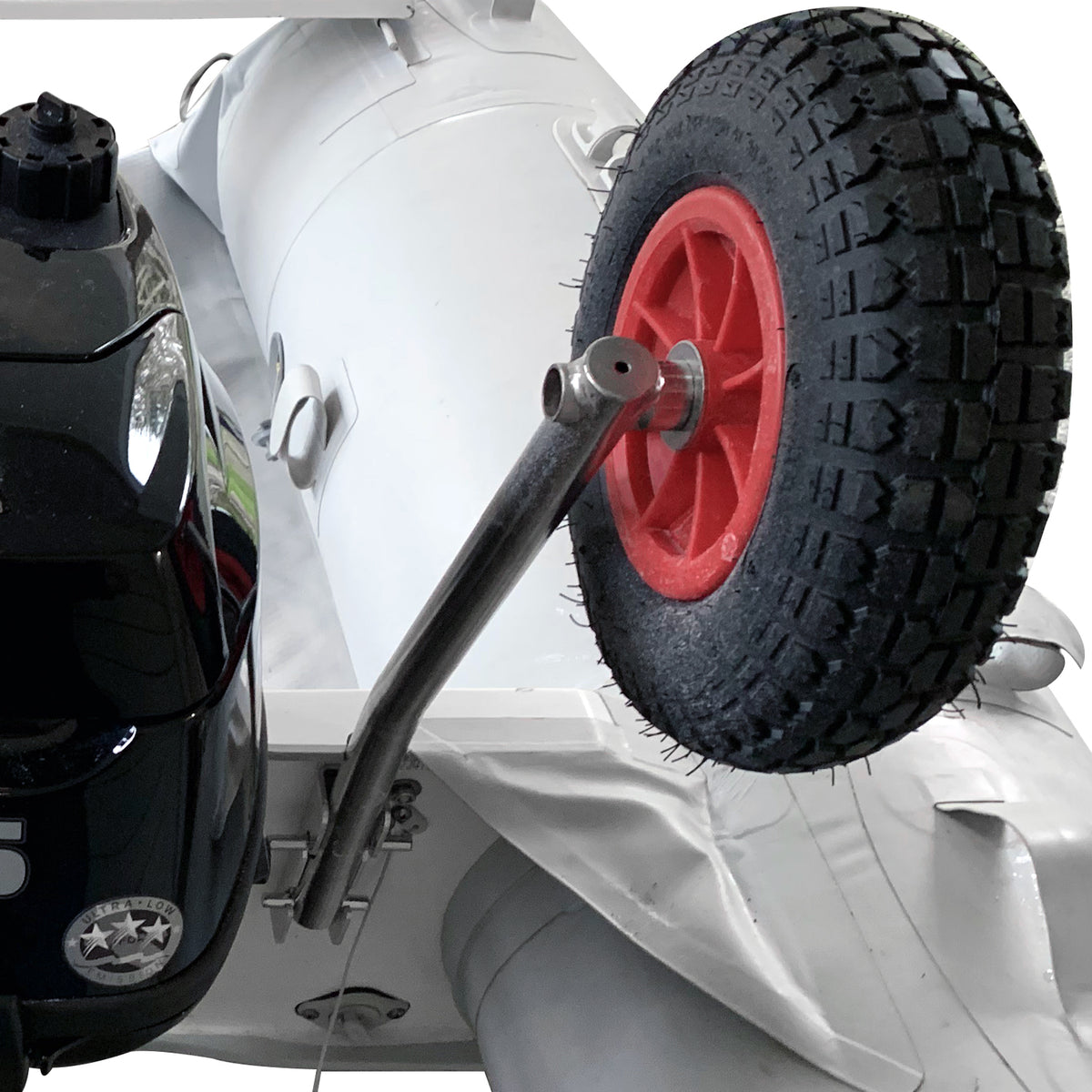 Stainless Steel Transom Launching Dolly, Easy Removable Legs, 12&quot; Pneumatic Wheels