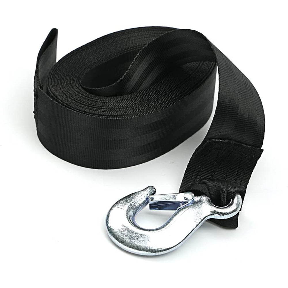 Seamander Boat Winch Strap with Hook and Safety Latch - Loop End - 2&quot; x 20&#39; -5,000lbs