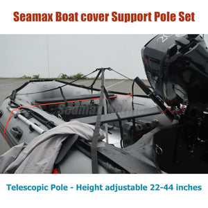 Boat Cover Support Pole System, Telescopic Pole with 4 Tie Down Straps - Seamax Marine