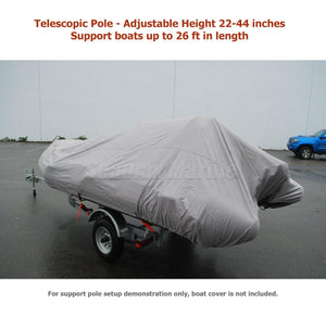 Boat Cover Support Pole System, Telescopic Pole with 4 Tie Down Straps - Seamax Marine