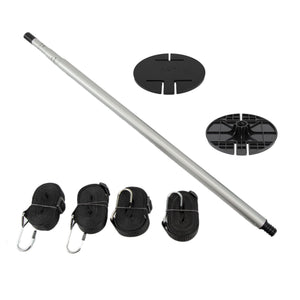 Boat Cover Support Pole System, Telescopic Pole with 4 Tie Down