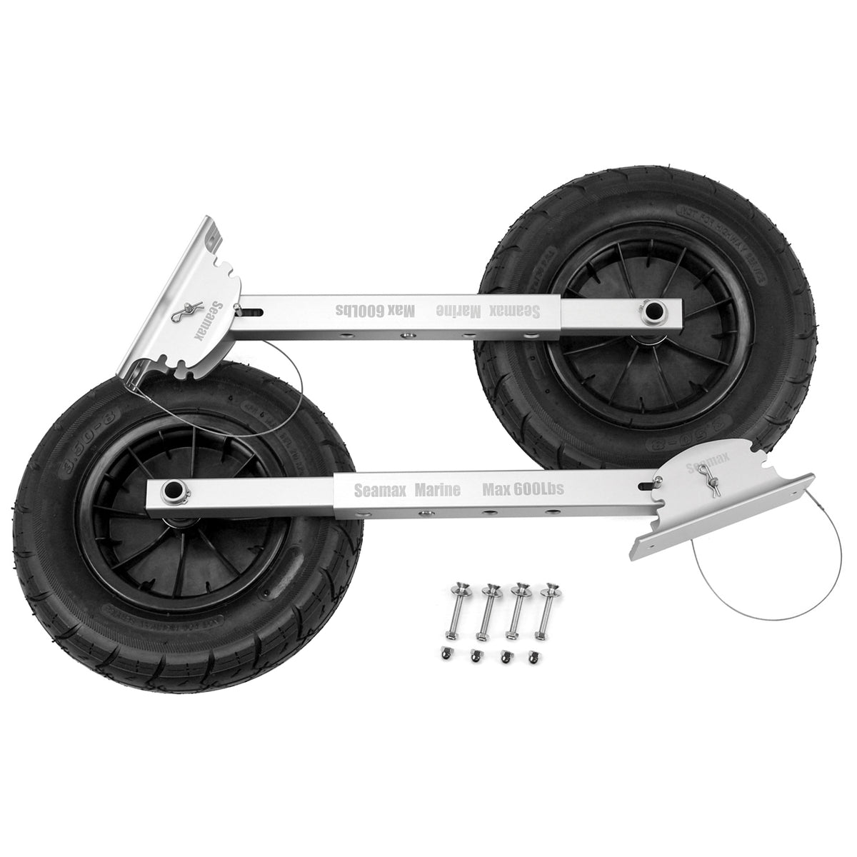 Deluxe Boat Launching Dolly,  4 Positions and 4 Stages Removable and Adjustable Legs, 14&quot; Pneumatic Wheels (Silver)