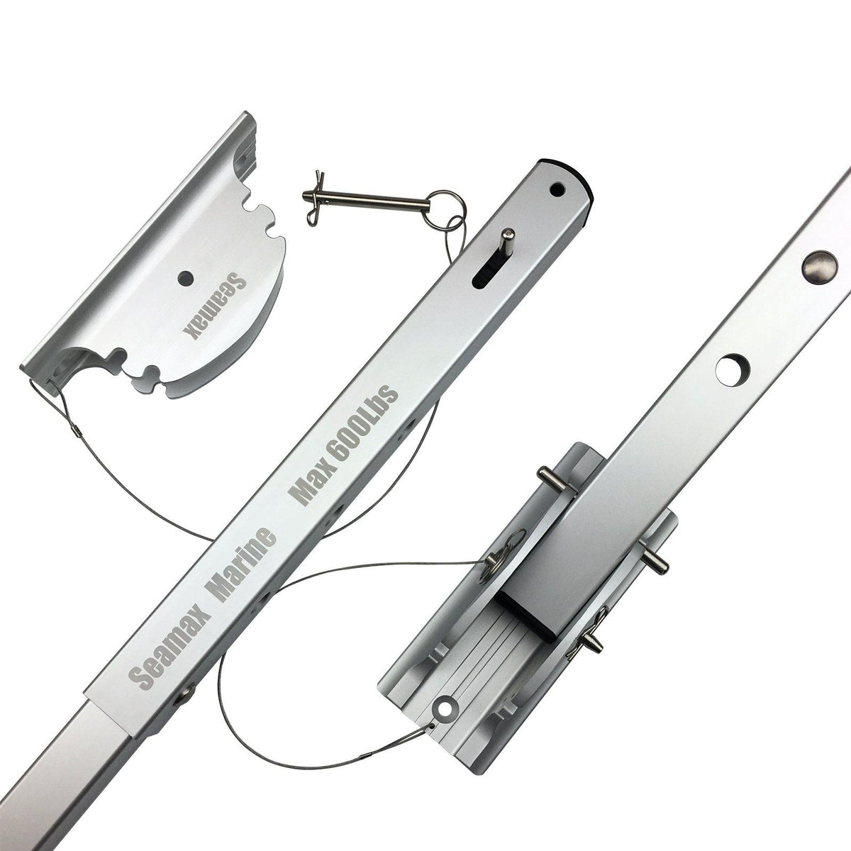 Deluxe Boat Launching Dolly,  4 Positions and 4 Stages Removable and Adjustable Legs, 14&quot; Pneumatic Wheels - Seamax Marine