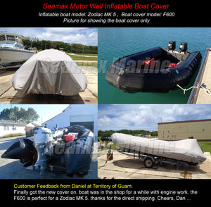 Inflatable Boat Cover, F Series for Beam 7.6 - 8.4 FT, 4 Sizes fit 18 - 24 FT boat - Seamax Marine