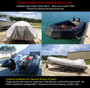 Inflatable Boat Cover, B Series for Beam 4.7 - 5.2 FT, 5 Sizes fit Length 8.3 - 11.5 FT - Seamax Marine