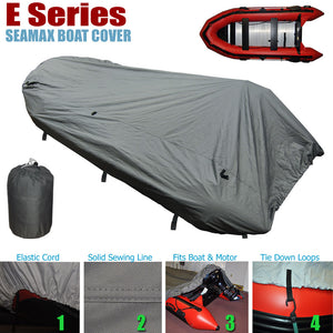 Inflatable Boat Cover, E Series for Beam 6.6-7.4ft, 4 Sizes fit 15-20ft boat - Seamax Marine