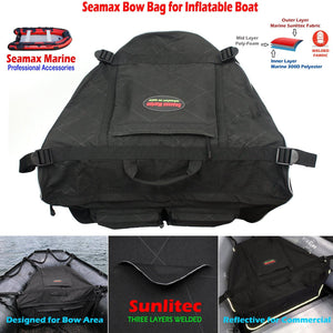 Seamax Sunlitec Front Accessory Storage Bow Bag for Inflatable Boat, with Reflective Line - Seamax Marine