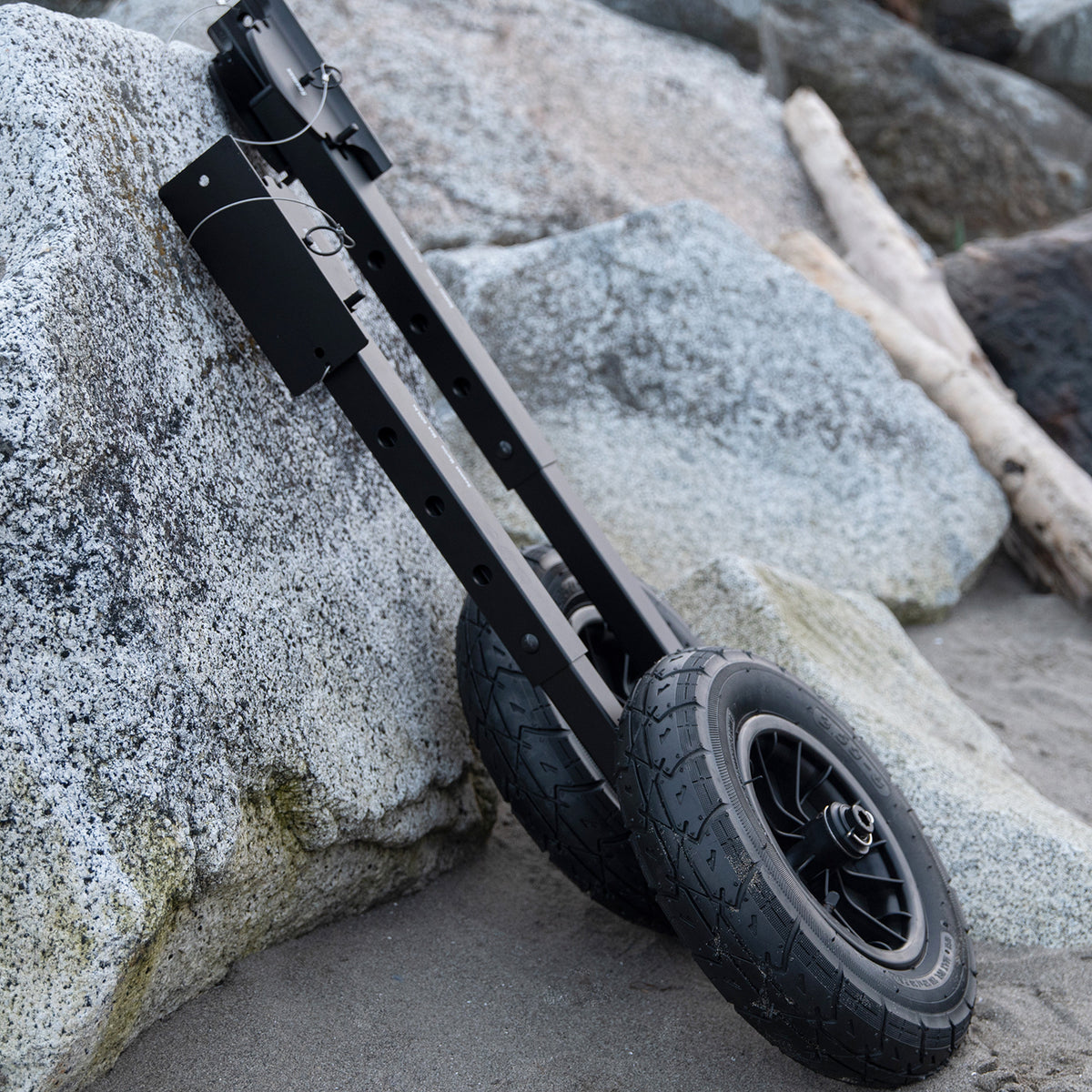 Deluxe Boat Launching Wheel System, Black Military Edition, 4 Positions and 4 Stages Removable and Adjustable Legs, 14&quot; Pneumatic Wheels. Suggest Support Water Craft Weight 600 Lbs