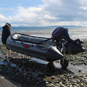 Deluxe Boat Launching Dolly,  4 Positions and 4 Stages Removable and Adjustable Legs, 14" Pneumatic Wheels (Silver)