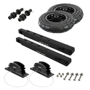 Deluxe Boat Launching Wheel System, Black Military Edition, 4 Positions and 4 Stages Removable and Adjustable Legs, 14" Pneumatic Wheels. Suggest Support Water Craft Weight 600 Lbs - Seamax Marine