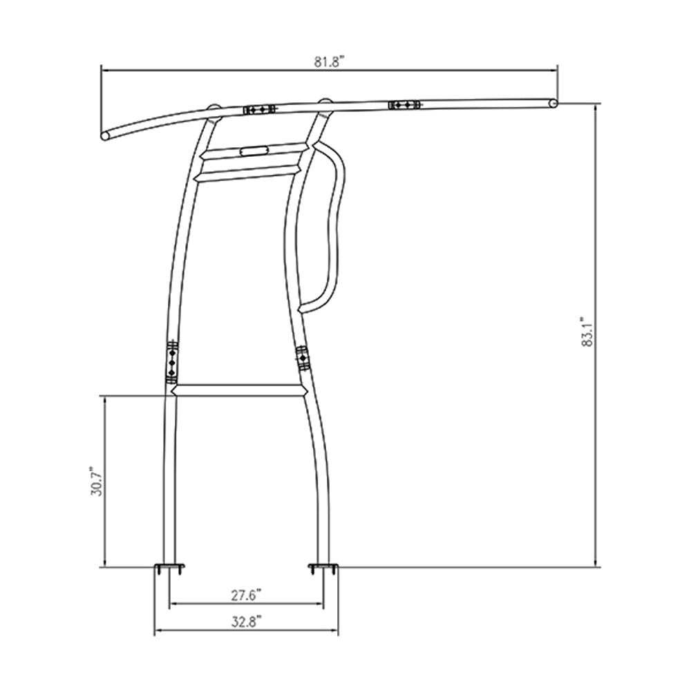 Dolphin Pro2 T Top Anodized Frame Black Canopy plus Quick Release Knobs + Antenna Bracket