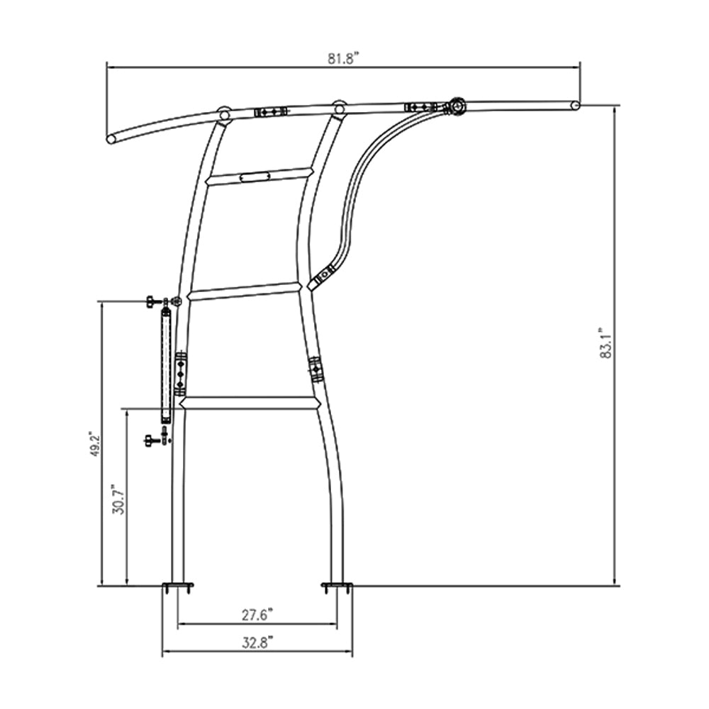 Dolphin Pro3 Extreme Heavy  Duty T top Anodised Frame Black Canopy