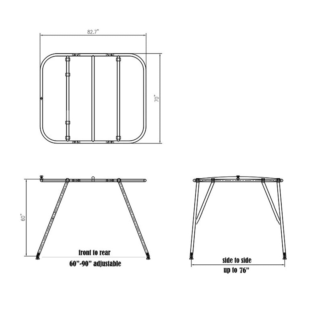 Dolphin Walk Around Boat T Top Super Wide Shade