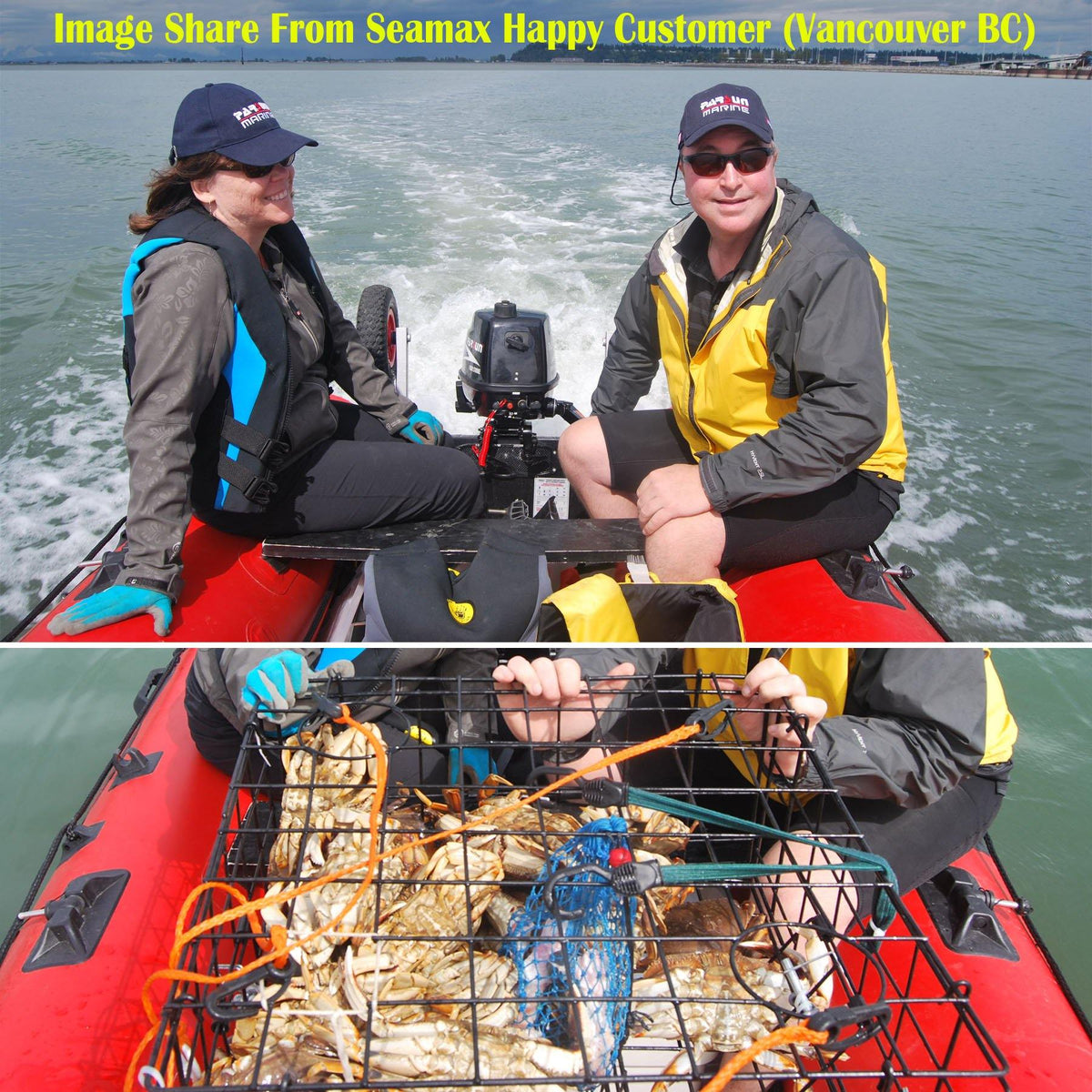 Easy-Load Boat Launching Wheels Set for Inflatable Boat and Aluminum Boat, 2 Height Positions, 12" Pneumatic Wheels - Seamax Marine