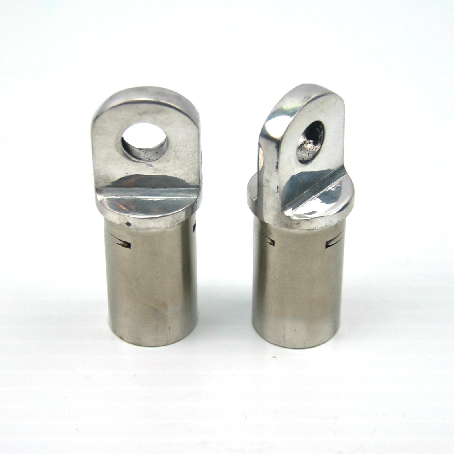 Bimini: Eye End Inner Cap for 1" Pole, 360 Degree Turning Hole, Stainless Steel - Seamax Marine