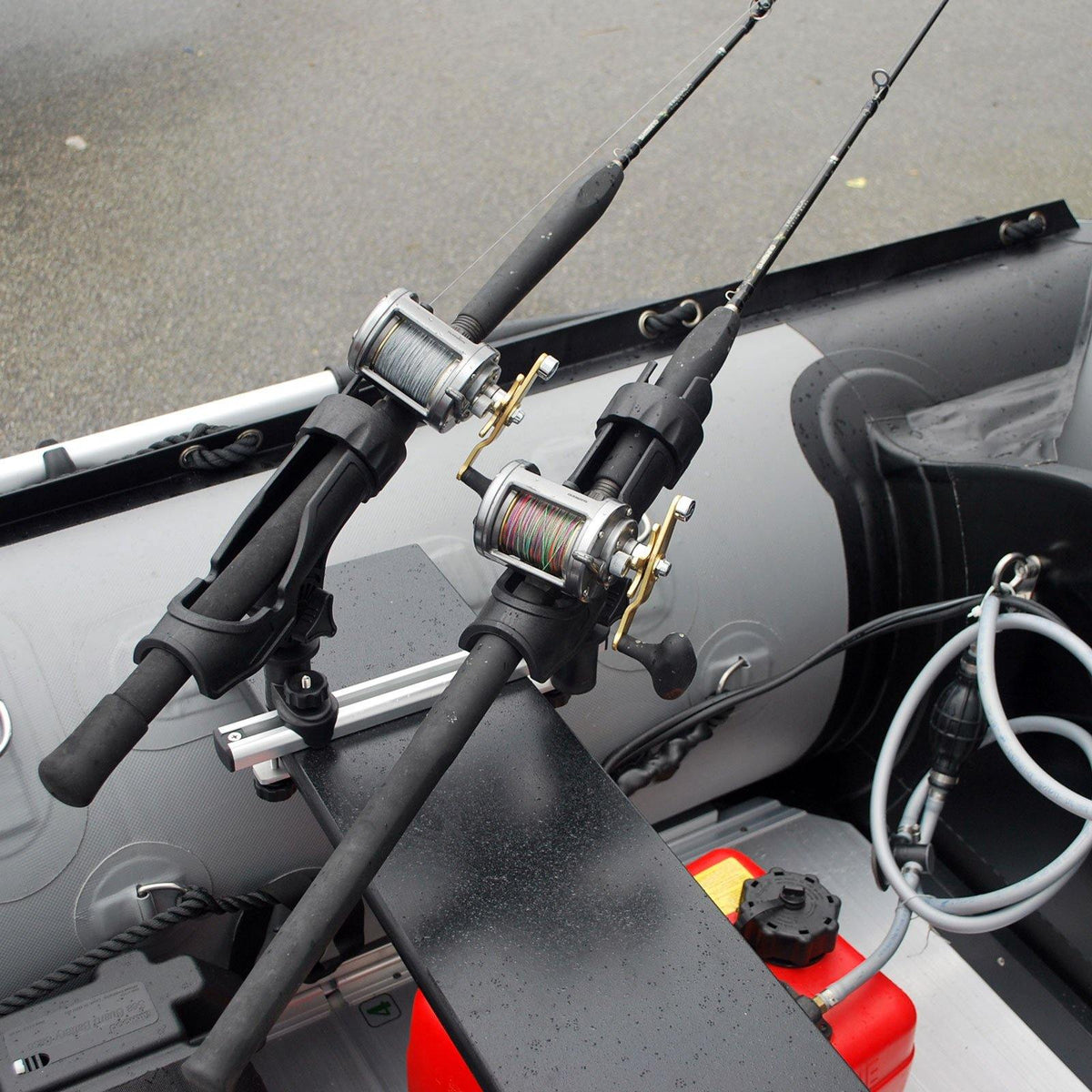 Fishing Rod Holder: Bench Seat Mounting Dual Nylon Holders with 12 Fishing Rod Holder: Bench Seat Mounting Dual Nylon Holders with 12