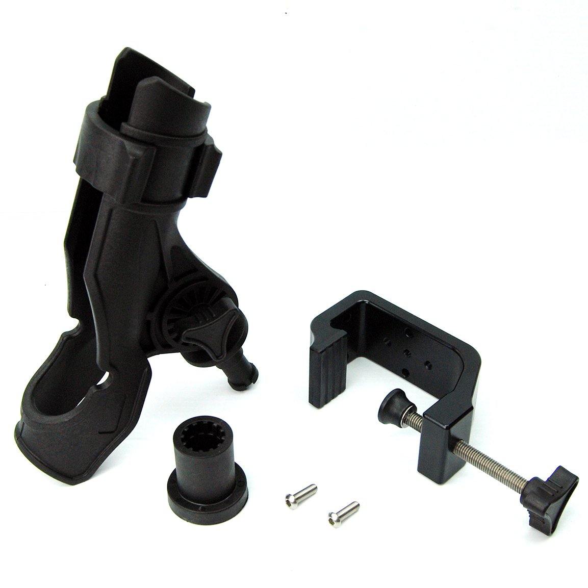 Fishing Rod Holder: Transom Mounting All Angle Nylon Holder with Aluminum 2-1/2&quot; Clamp - Seamax Marine
