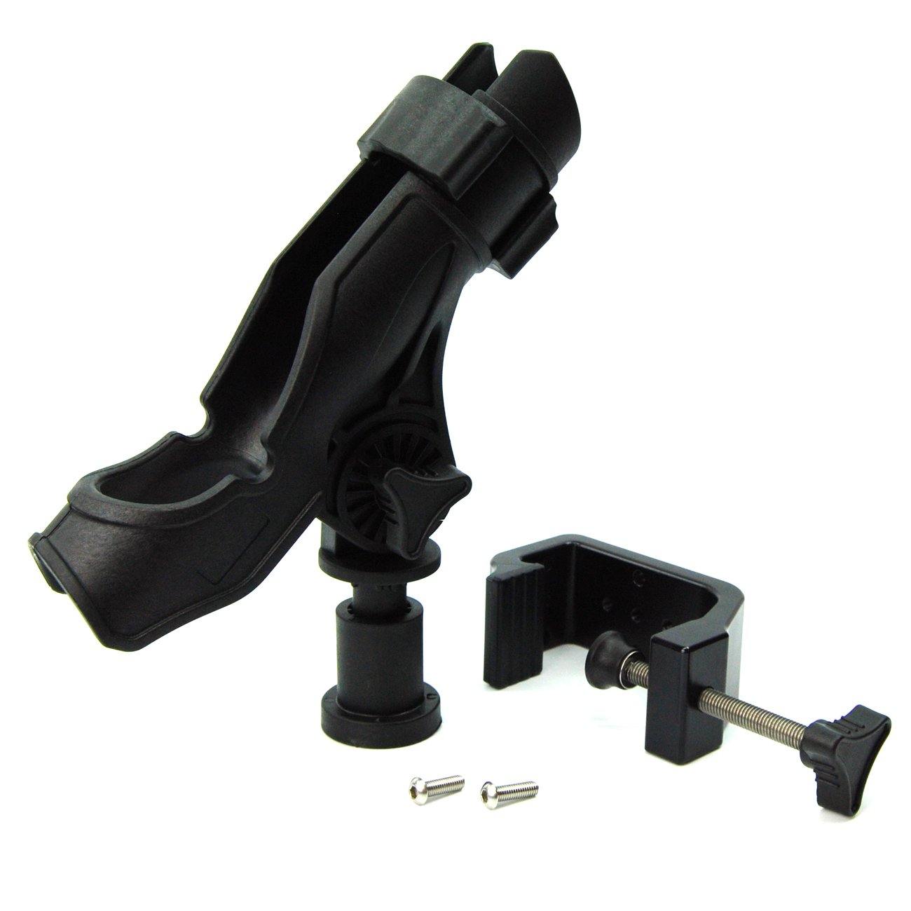 Fishing Rod Holder: Transom Mounting All Angle Nylon Holder with Aluminum 2-1/2" Clamp - Seamax Marine