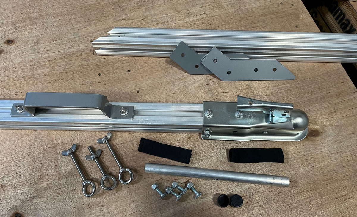 Aluminum Boat Hand Dolly Set with 16” Wheels, Quick Leased Frame with Towing Handle and Coupler, Off Road Use with Limited Speed