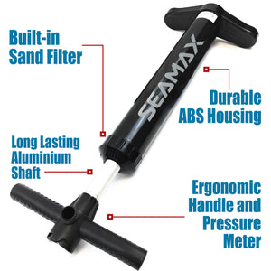 Seamax Double Action Hand Pump for Inflatable SUP and Sports Inflatable Boat, 2Lbs Light Weight Easy Support 15 PSI and more