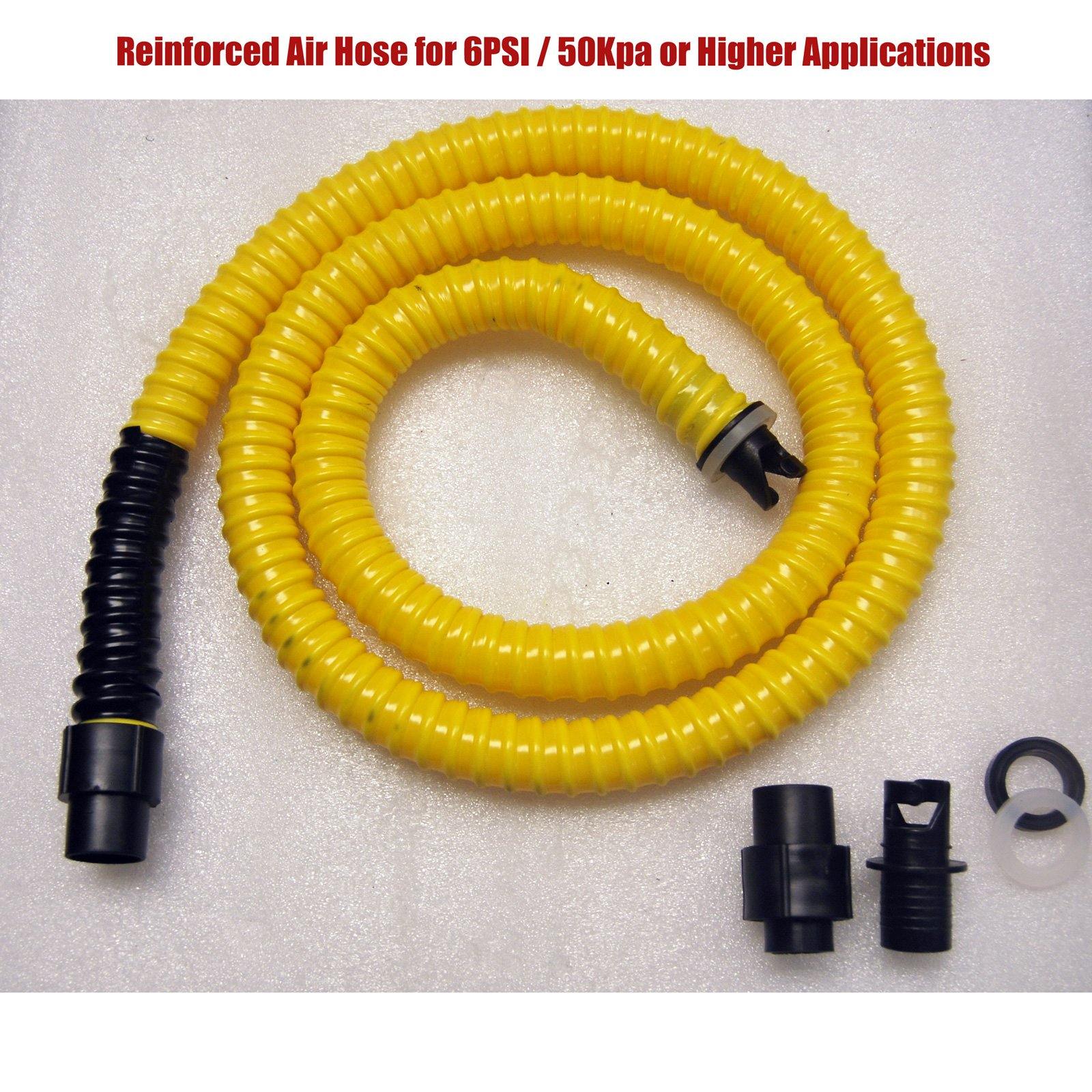 Reinforced Air Hose Kit for Electric Air Pump, Reinforced for 8+ PSI Applications Seamax Marine